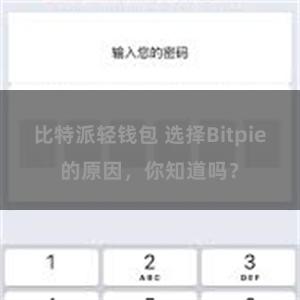 比特派轻钱包 选择Bitpie的原因，你知道吗？