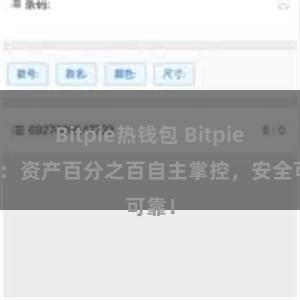 Bitpie热钱包 Bitpie钱包：资产百分之百自主掌控，安全可靠！