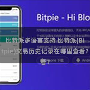 比特派多语言支持 比特派(Bitpie)交易历史记录在哪里查看？